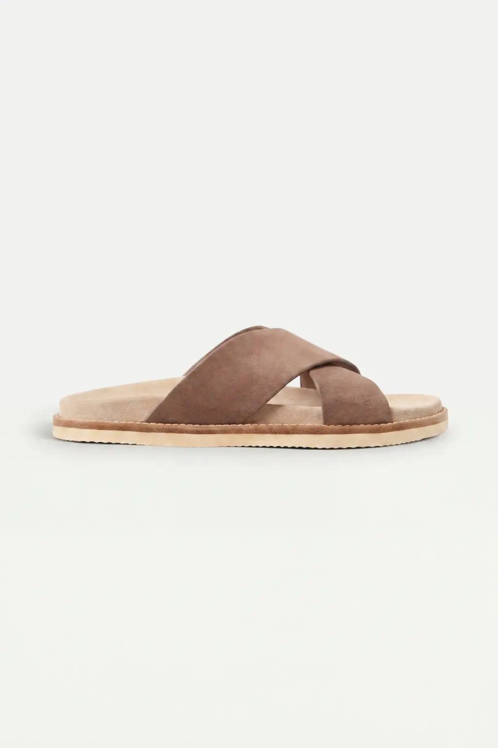 Brescaro Suède Cross-Strap Slide Mocha