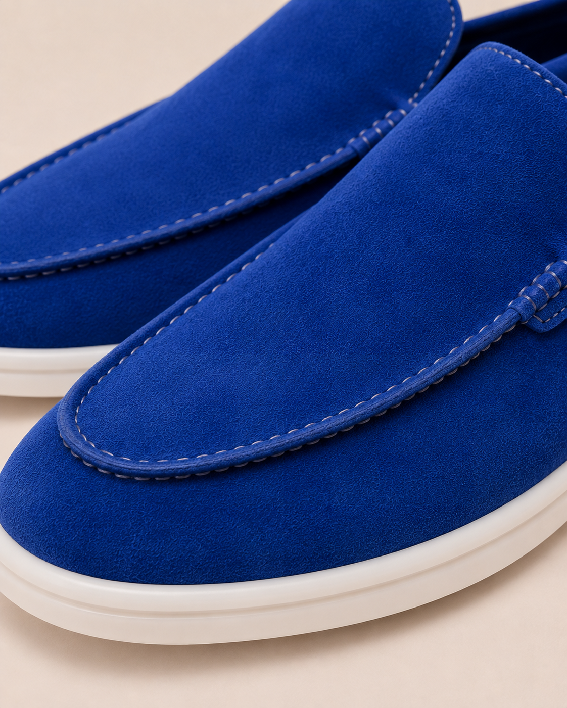 Lady Royal Blue Cowhide Slip-On Loafers