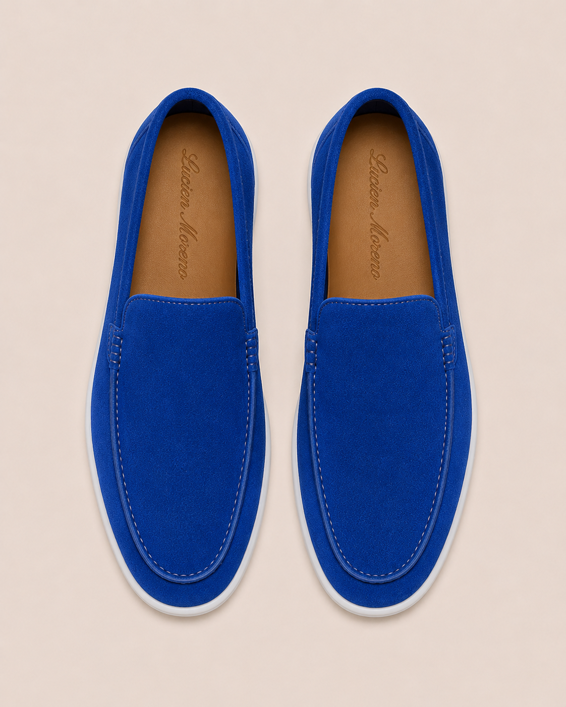 Lady Royal Blue Cowhide Slip-On Loafers