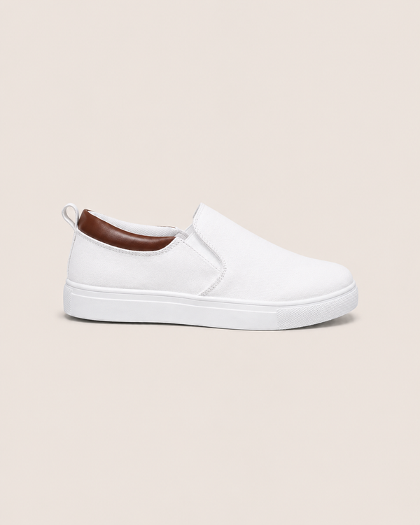 MEN'S WHITE CANVAS SLIP-ON SHOES – ARCTIC WHITE