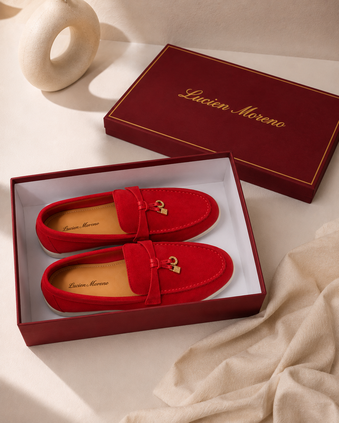 Lady Wine Red Buckle Loafer